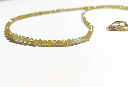 Necklace with yellow diamonds