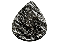 Quartz - tourmaline noire - plaque cabochon 19.36ct